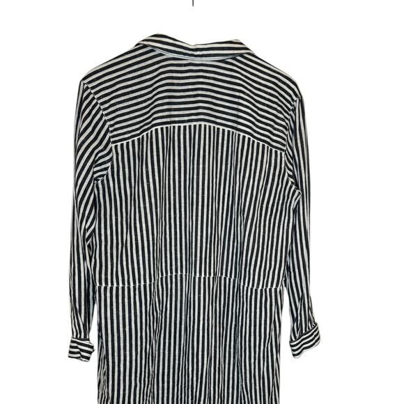 FREE PEOPLE Faded In The Morning Striped Linen Blend Shirt Dress SM - Picture 7 of 12